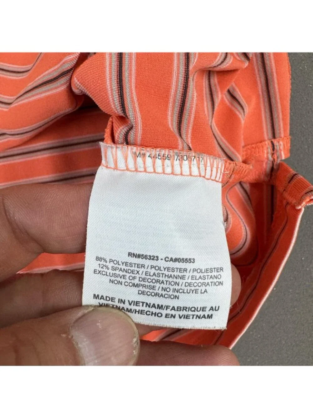 Nike Golf Polo Shirt Mens Size XL Orange Striped Dri-Fit Stretch Golf Summer